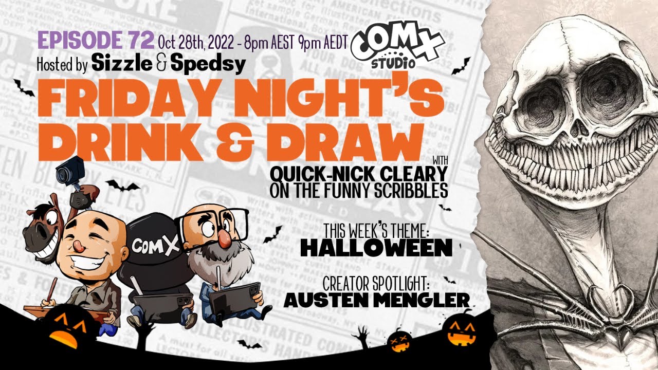 Friday Night Drink and Draw ep 72 - Halloween Special with Austen Mengler