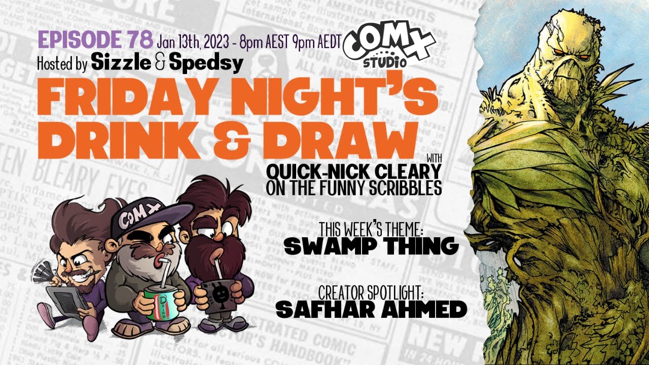 Friday Night Drink & Draw - ep. 78 - Swamp Thing